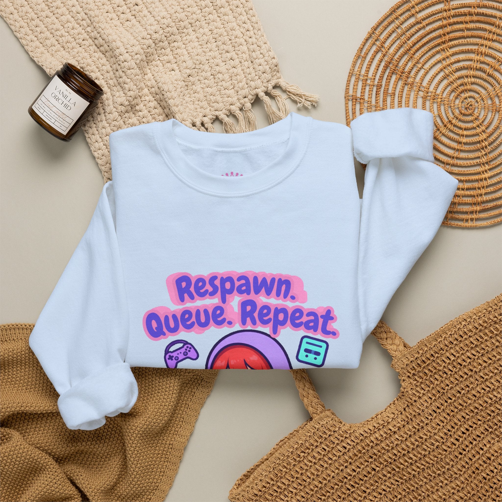 Respawn, Queue, Repeat Cozy Sweatshirt