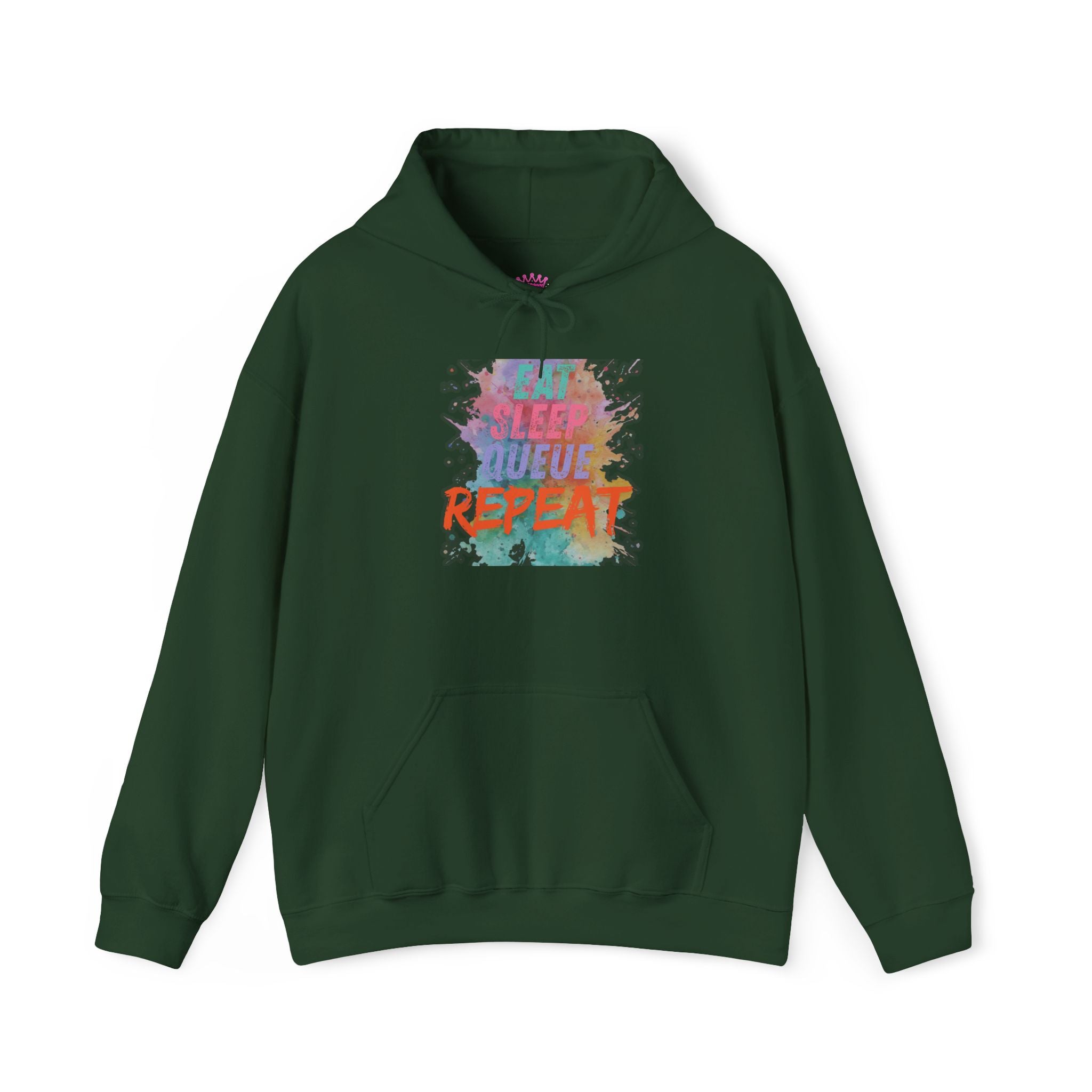 “Eat Sleep Queue Repeat”Hooded Sweatshirt