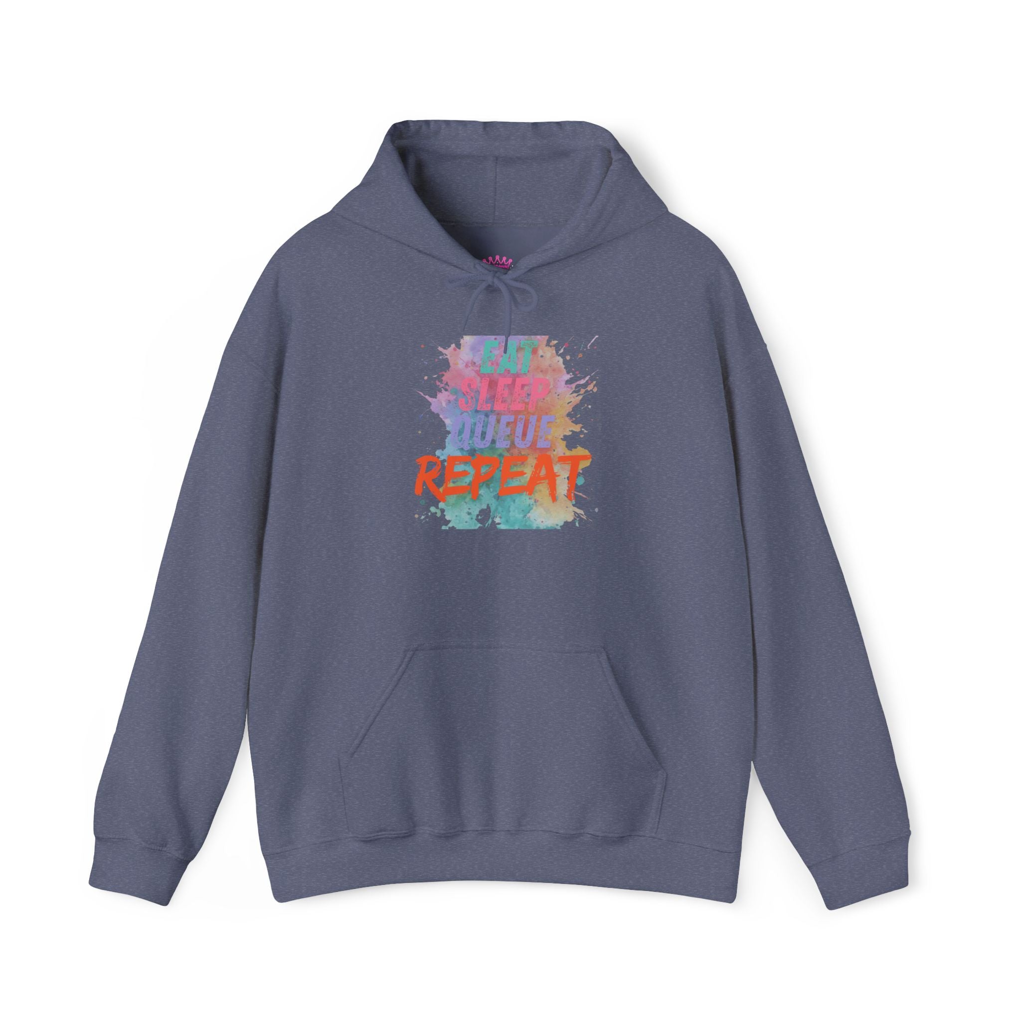 “Eat Sleep Queue Repeat”Hooded Sweatshirt