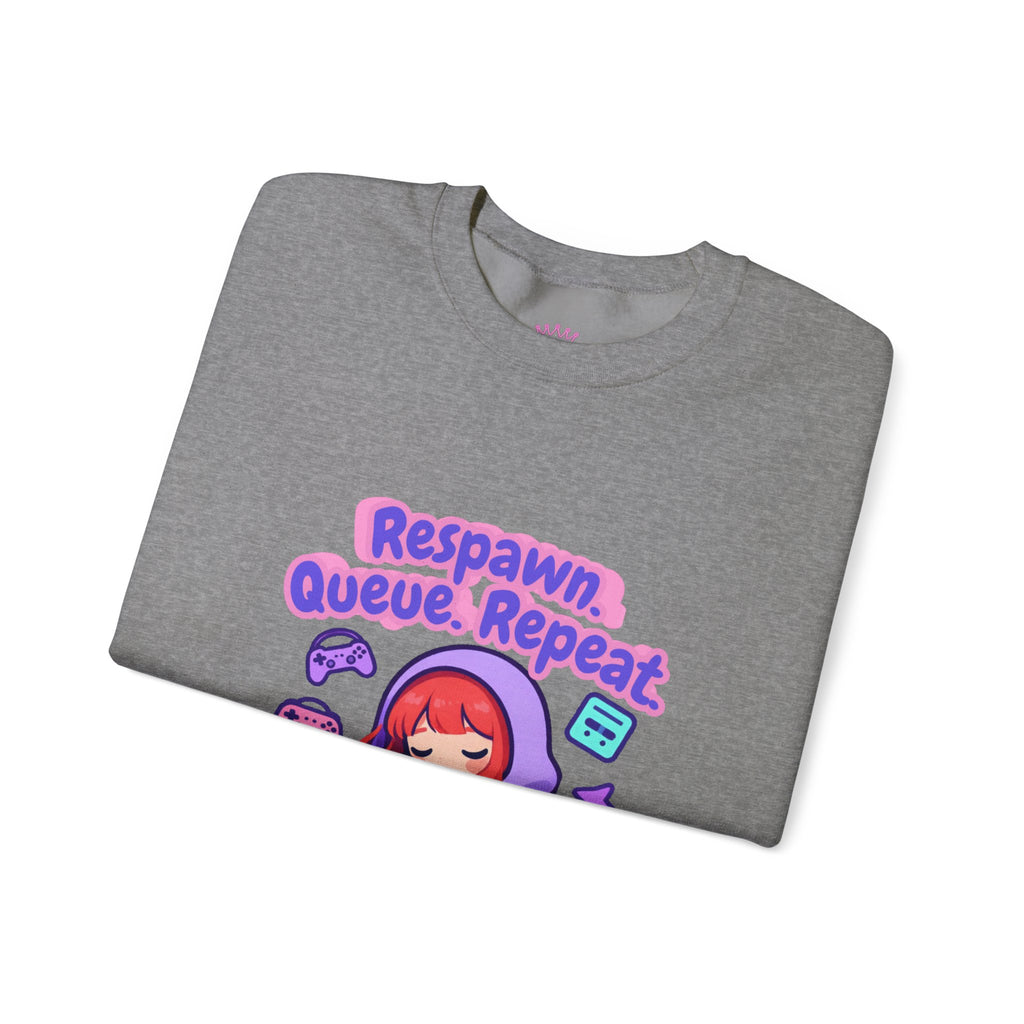 Respawn, Queue, Repeat Cozy Sweatshirt