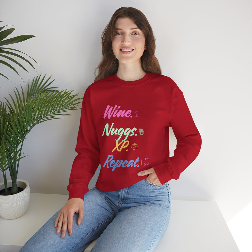 “Wine, Nuggs, XP, Repeat” Sweatshirt