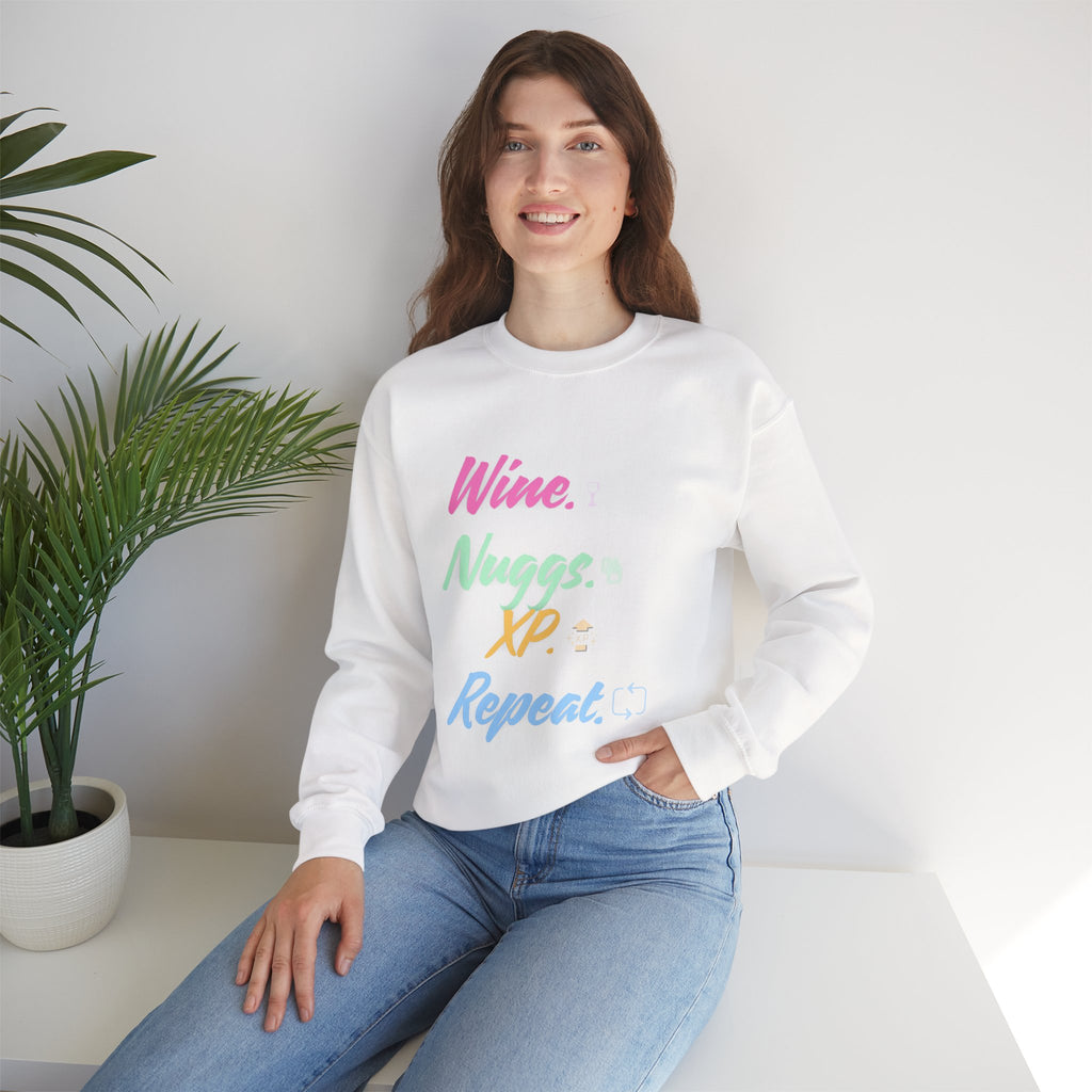 “Wine, Nuggs, XP, Repeat” Sweatshirt