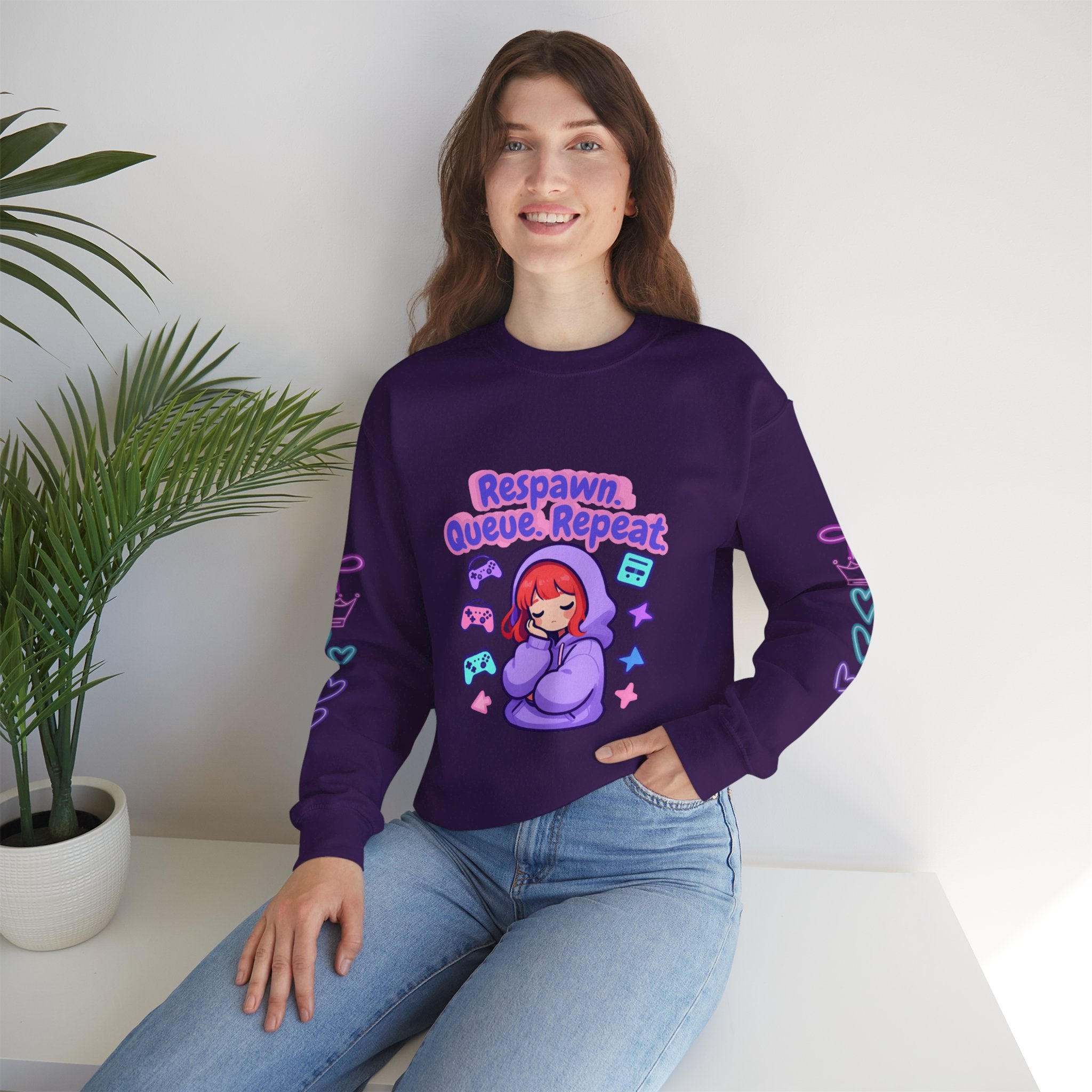 Respawn, Queue, Repeat Cozy Sweatshirt