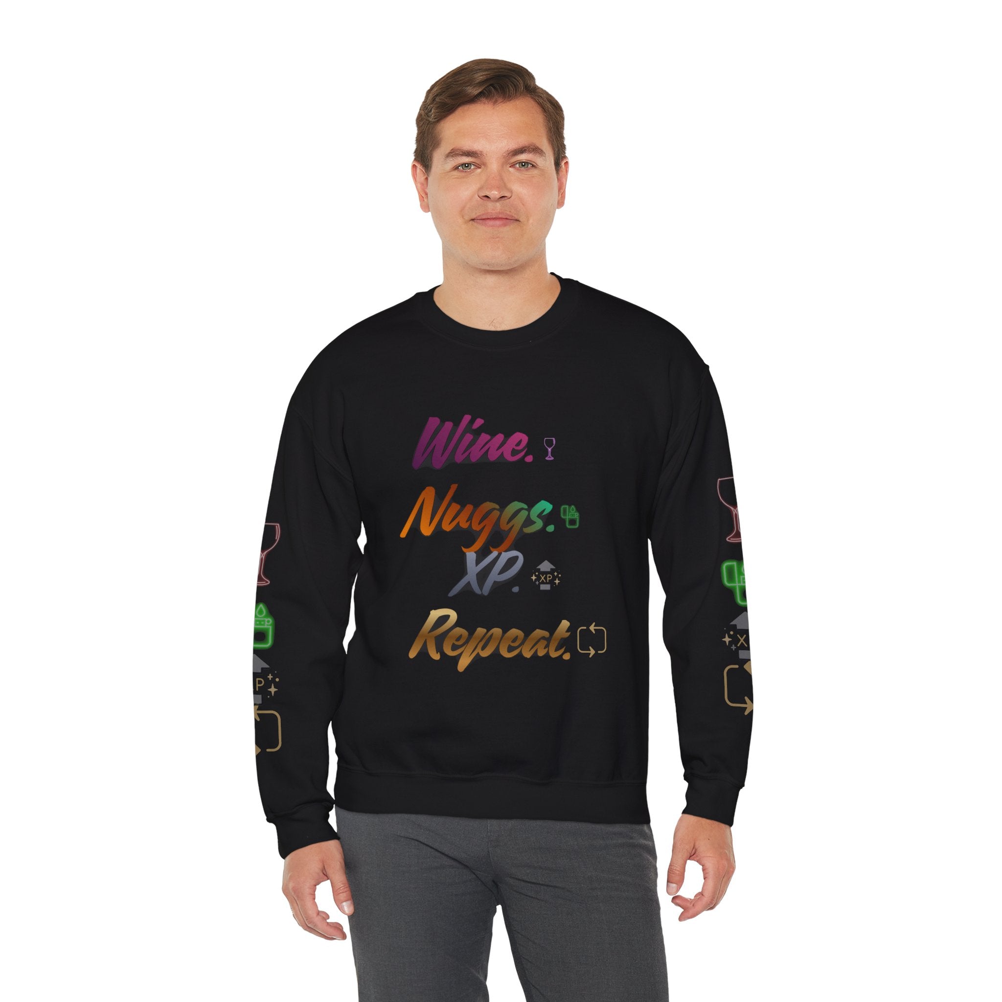 “Wine, Nuggs, XP, Repeat” Crewneck Sweatshirt