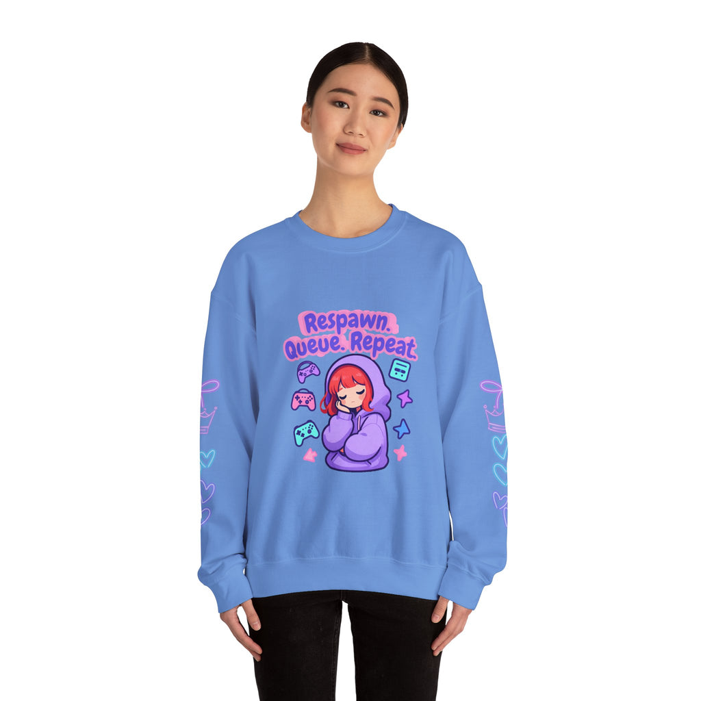 Respawn, Queue, Repeat Cozy Sweatshirt