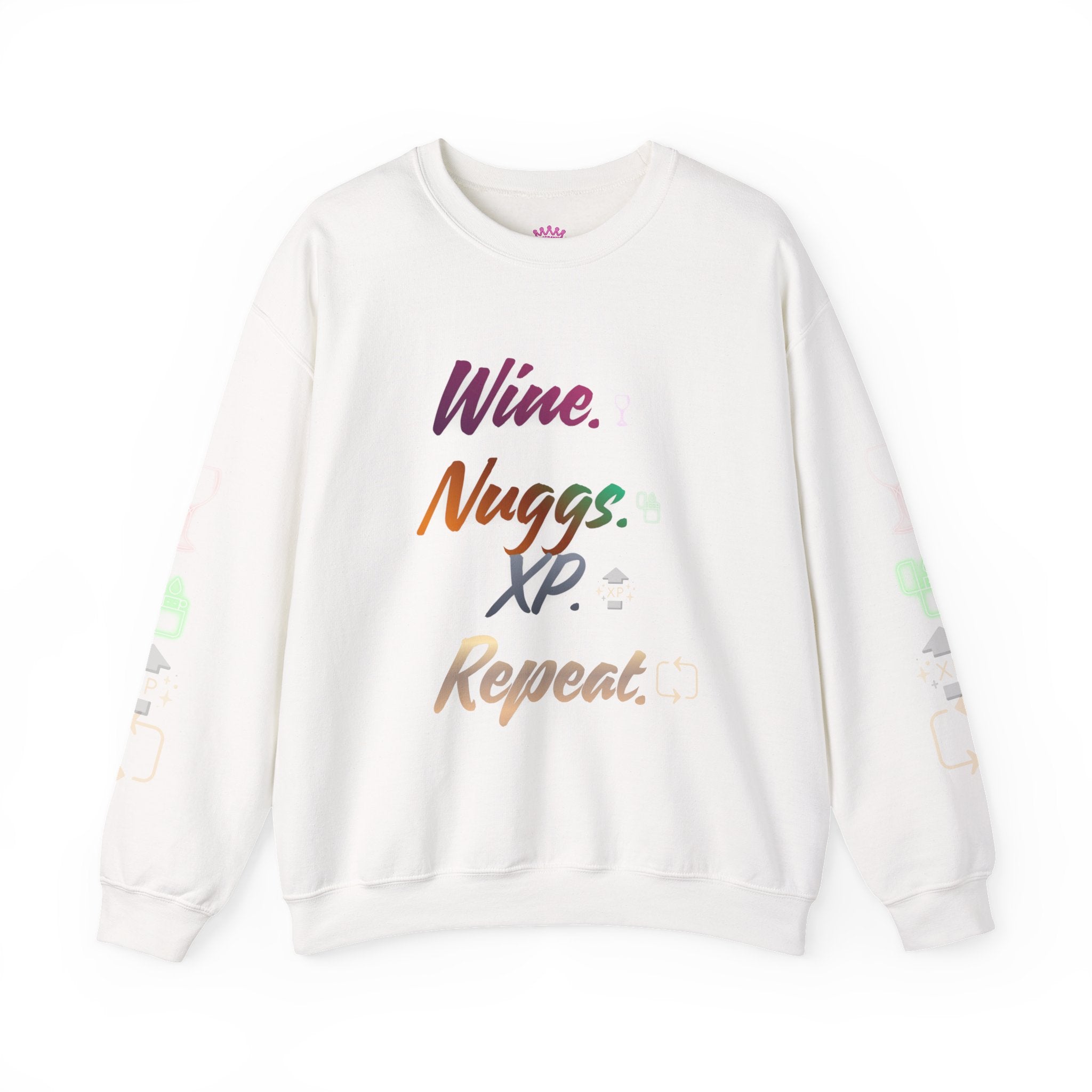 “Wine, Nuggs, XP, Repeat” Crewneck Sweatshirt