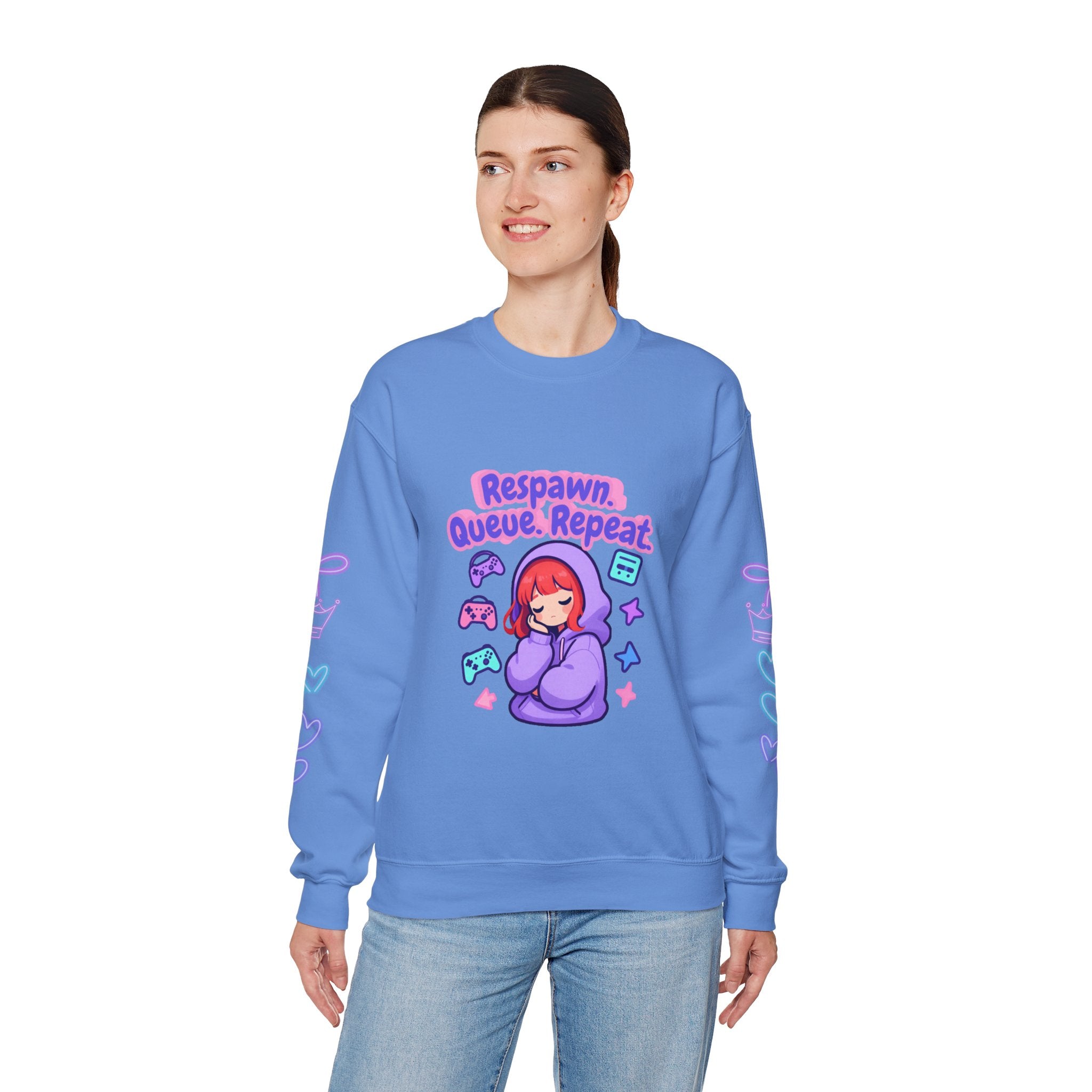 Respawn, Queue, Repeat Cozy Sweatshirt